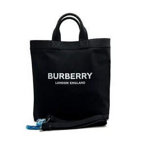 Burberry ARTIE Bag Logo Nylon Canvas Black White